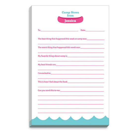 Pink Canoe Fill In Camp Notepads
